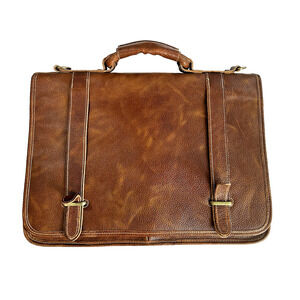 Vintage APC AmeriLeather Briefcase Carry On Bag 17X12.5 compartment strap